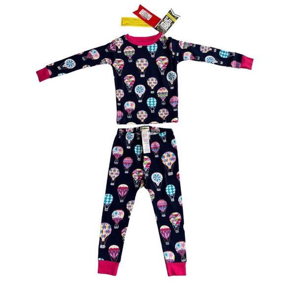 Hatley Other - Hatley Girls' Hot Air Balloon Organic Cotton Pyjamas, Navy/Multi, 2
